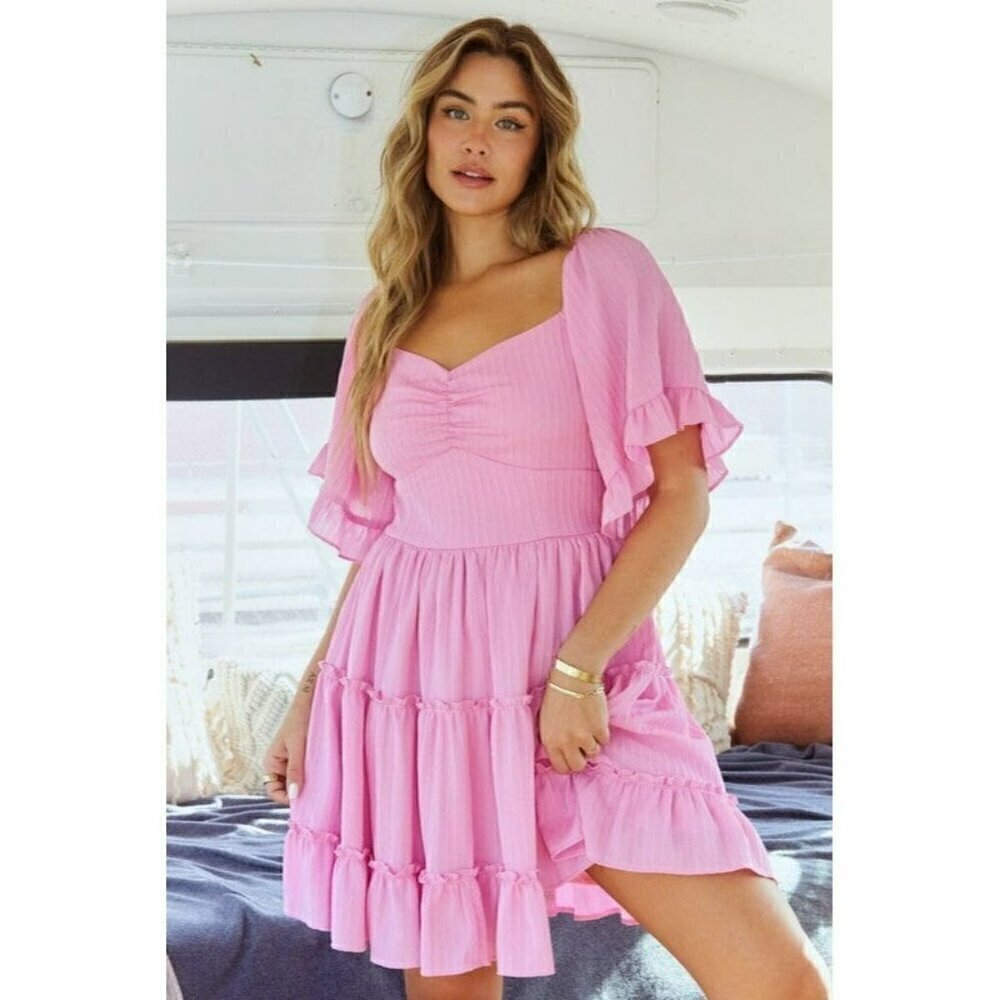 Crushing On You Pink Baby Doll Dress - Picture 2 of 4